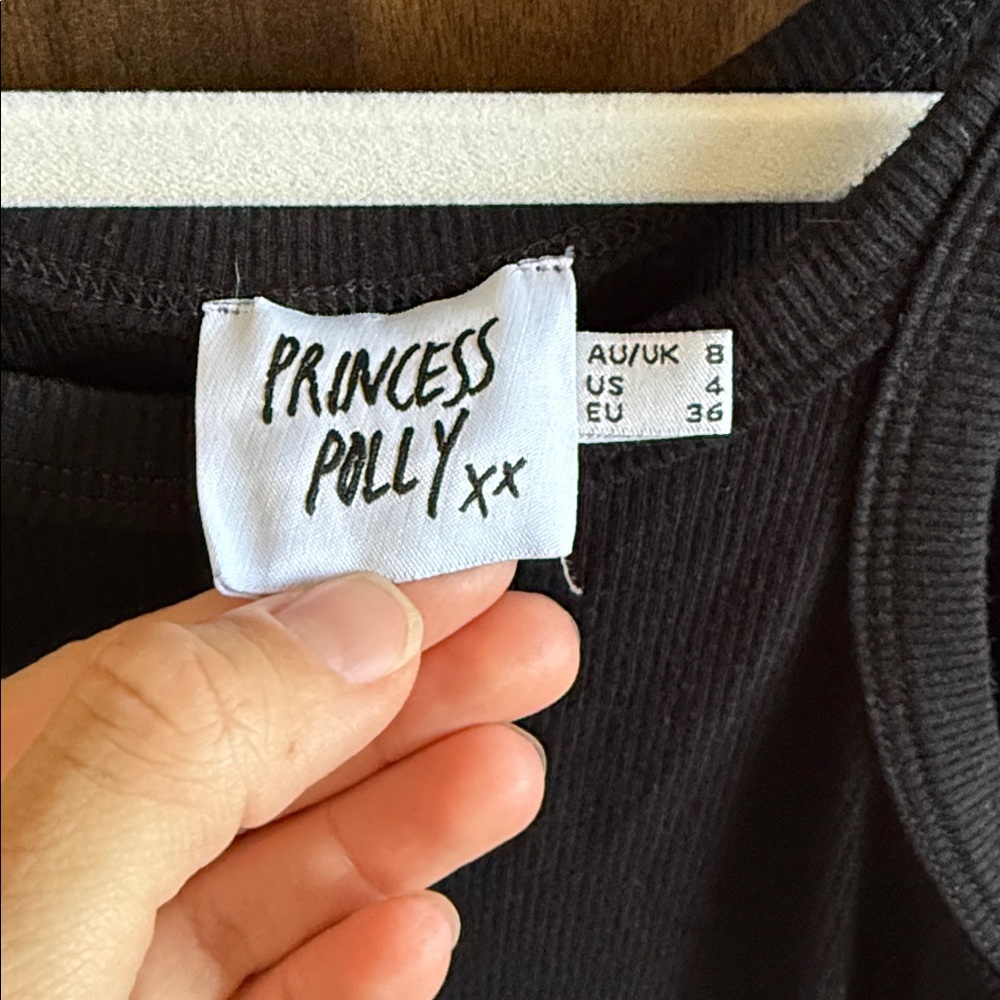 Princess Polly Black Ribbed Tank Dress - Picture 2 of 6